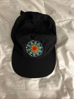 New Commute Black Cap with Sunburst Embroidery